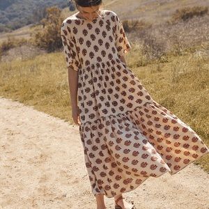 Christy Dawn Theo Dress in Brick Palmette